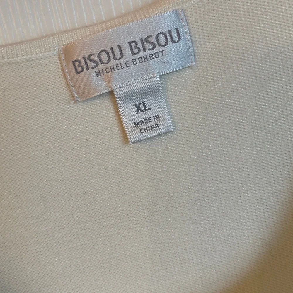 Bisou Bisou Michele Bohbot Ivory Cold Shoulder‎ Knit Top XL